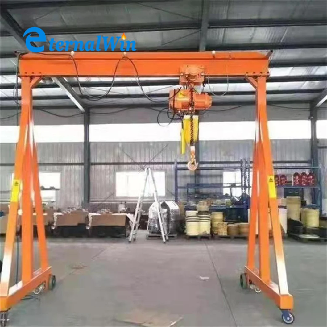 1000kg 2ton Aluminum Rubber Tyred Electric Hoist Motor Small Portable Gantry Crane Parts Trolley Price